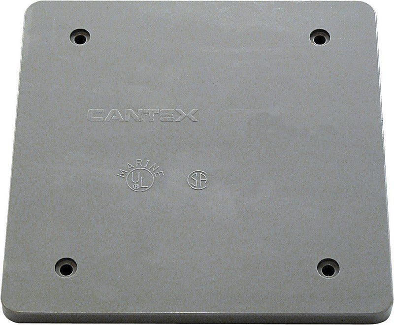 Cantex New Work Square PVC 2 gang Outlet Box Gray
