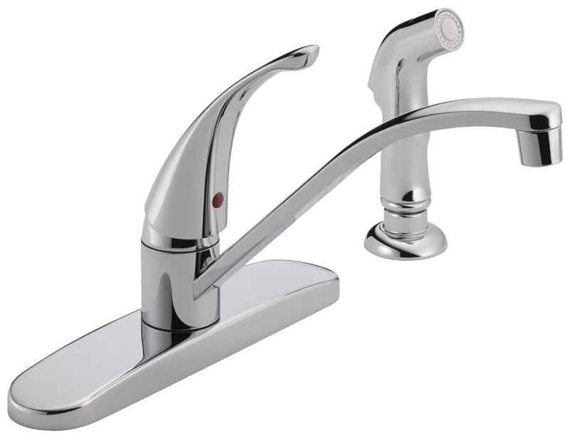 Delta Peerless Tunbridge Series P188500LF Kitchen Faucet with Side Sprayer, 1.8 gpm, 1-Handle, Chrome Plated