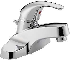 Delta Peerless Tunbridge Series P188620LF Bathroom Faucet, 1.2 gpm, 1-Handle, Brass, Chrome Plated, Lever Handle