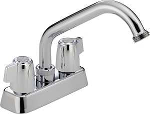 Peerless P299232 Laundry Faucet, 4 gpm, 2-Handle, Chrome Plated, Deck Mounting, Knob Handle