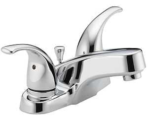 Delta Peerless Tunbridge Series P299628LF Bathroom Faucet, 1.2 gpm, 2-Handle, Metal, Chrome Plated, Lever Handle