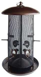 Stokes Select 38113 Wild Bird Feeder, 18 in H, 8.4 qt, Hammered Copper/Stainless Steel Hanging Ring, Black