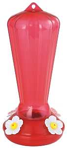 Stokes Select 38104 Bird Feeder, 25 oz, 4-Port/Perch, Plastic, Red, 9.97 in H