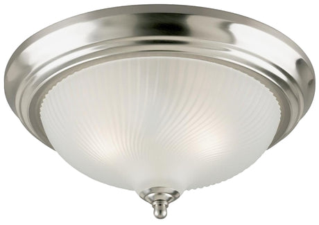 Westinghouse 6430500 Flush Mount Ceiling Fixture, Brushed Nickel Fixture, Frosted Swirl Shade, 2-Lamp