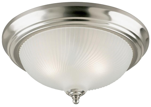 Westinghouse 6430500 Flush Mount Ceiling Fixture, Brushed Nickel Fixture, Frosted Swirl Shade, 2-Lamp