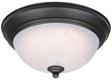 Westinghouse 6400600 Flush Mount Ceiling Fixture, Oil-Rubbed Bronze Fixture, Alabaster Shade, White Shade, 120 V