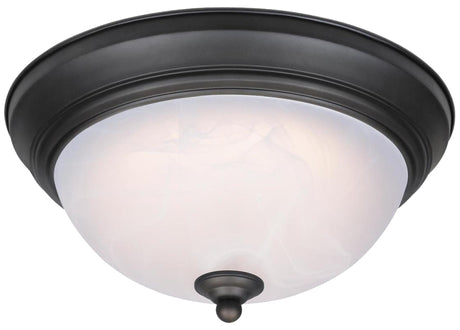 Westinghouse 6400600 Flush Mount Ceiling Fixture, Oil-Rubbed Bronze Fixture, Alabaster Shade, White Shade, 120 V