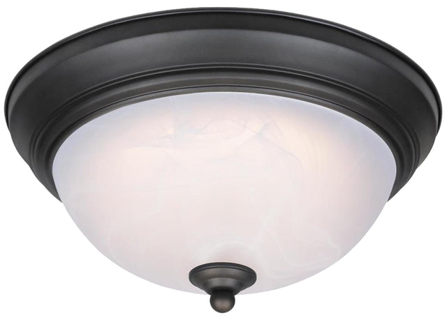 Westinghouse 6400600 Flush Mount Ceiling Fixture, Oil-Rubbed Bronze Fixture, Alabaster Shade, White Shade, 120 V