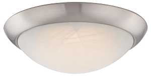 Westinghouse 6308800 Ceiling Light Fixture, Brushed Nickel Fixture, Alabaster Shade, White Shade, 120 V, 15 W, 1-Lamp