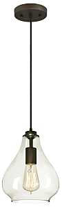 Westinghouse 6102600 Adjustable Mini Pendant, 1-Lamp, Oil-Rubbed Bronze Fixture, Clear Color