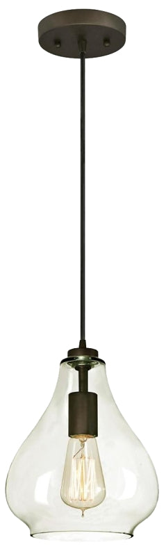 Westinghouse 6102600 Adjustable Mini Pendant, 1-Lamp, Oil-Rubbed Bronze Fixture, Clear Color