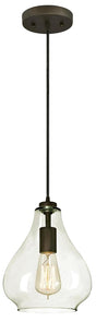 Westinghouse 6102600 Adjustable Mini Pendant, 1-Lamp, Oil-Rubbed Bronze Fixture, Clear Color