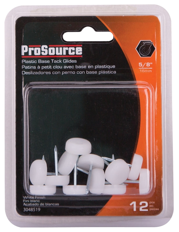 ProSource FE-S513-PS Furniture Glide, Plastic, White, White, 5/8 x 5/8 x 15/16 in Dimensions