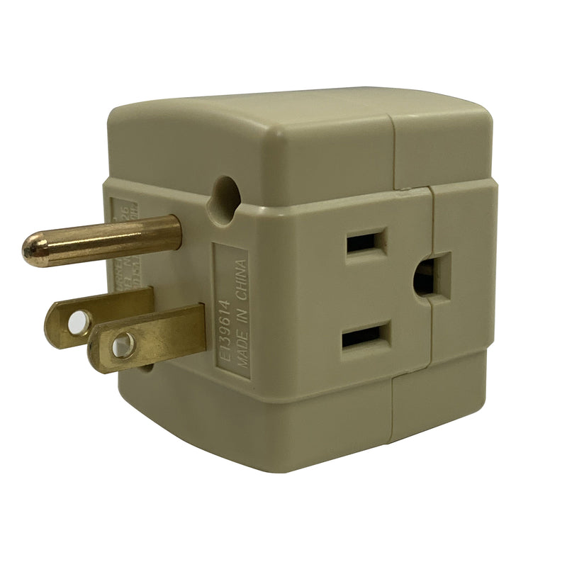 Ace Grounded 3 outlets Adapter 1 pk, Pack of 10