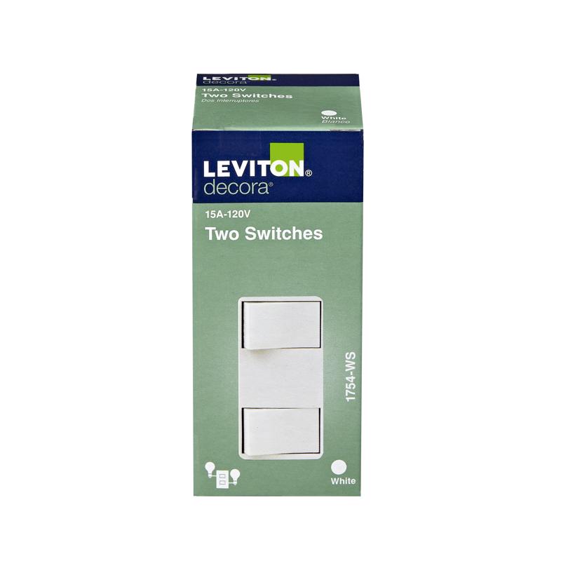 Leviton Decora 15 amps Rocker Switch White 1 pk