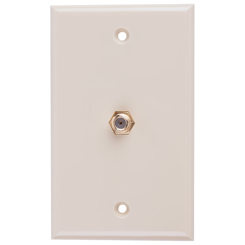 Monster Just Hook It Up Ivory 1 gang Plastic Coaxial Wall Plate 1 pk, Pack of 6