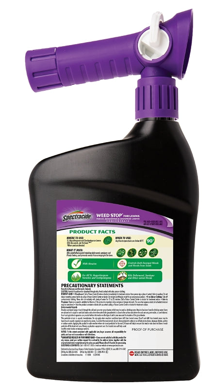 Spectracide WEED STOP HG-95684 Weed Killer, Liquid, Spray Application, 32 oz
