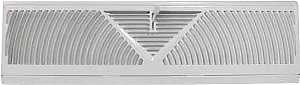 ProSource BB-18W Baseboard Register, 18 in L, 4-1/2 in W, 60 deg Air Deflection, Steel, White