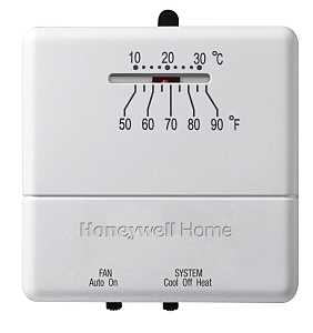 Honeywell CT31A Non-Programmable Thermostat, 50 deg F, 3 in W x 1 in D x 5 in H Dimensions