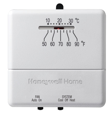 Honeywell CT31A Non-Programmable Thermostat, 50 deg F, 3 in W x 1 in D x 5 in H Dimensions