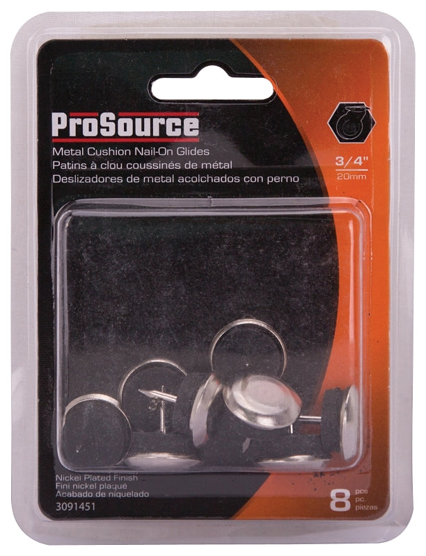ProSource FE-50411-PS Furniture Glide, Metal, Nickel Plated, Nickel Plated, 3/4 x 3/4 x7/8 in Dimensions