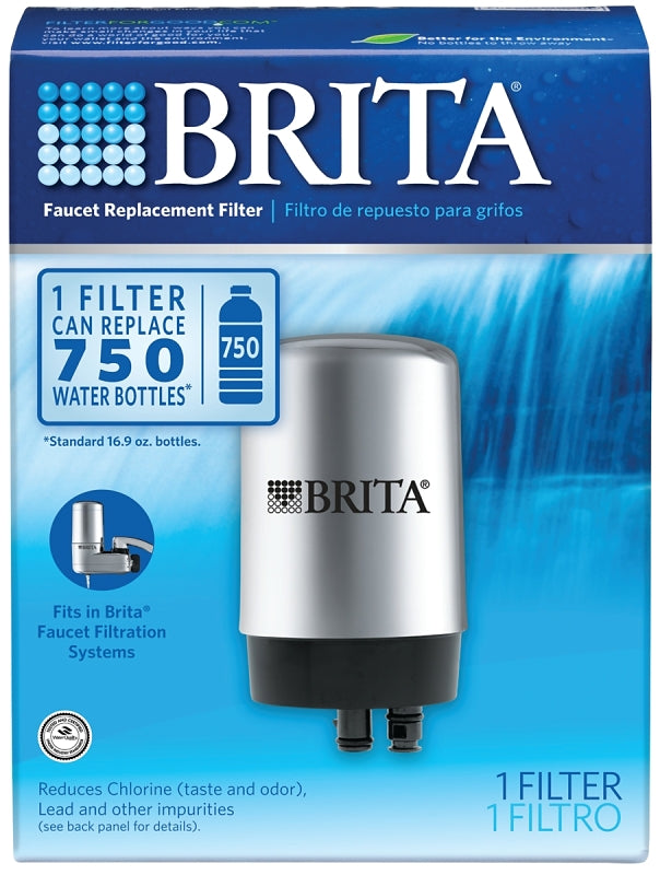 Brita 42617 Water Filter, 2 in Dia x 4-1/4 in L Dimensions, 100 gal