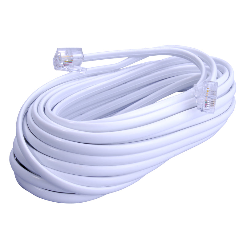 Monster Just Hook It Up 100 ft. L White Telephone Line Cord, Pack of 2