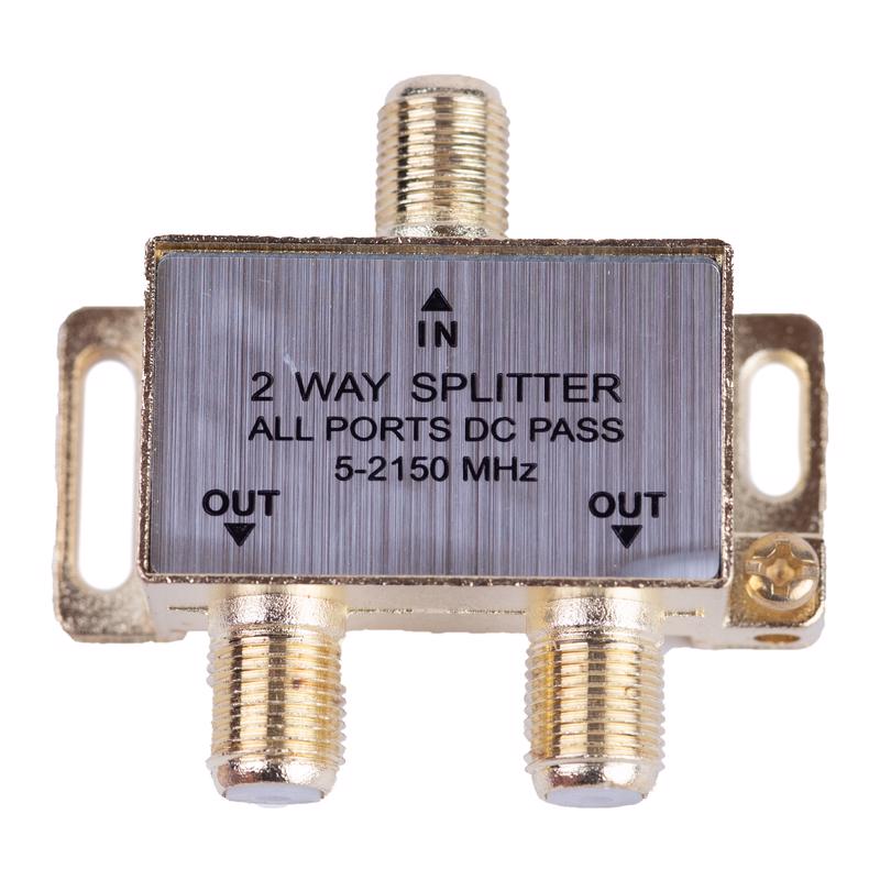 Monster Just Hook It Up 2 Way Coax Splitter 75 ohm 2150 MHz 1 pk