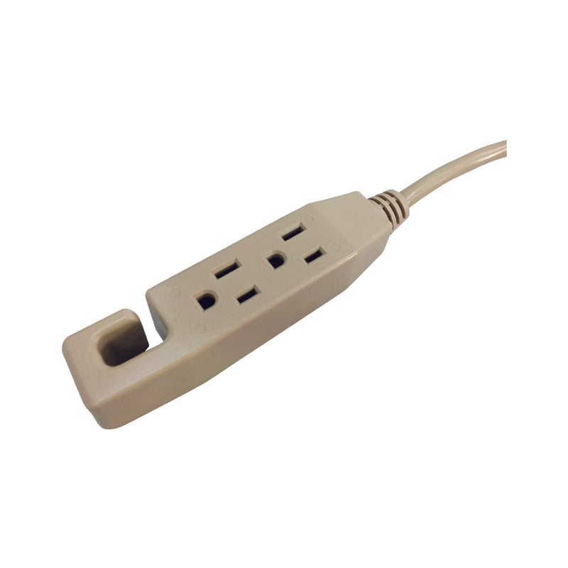 Ace Indoor 9 ft. L Beige Triple Outlet Cord 16/3 SJT