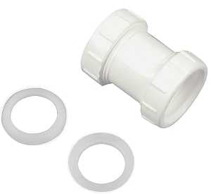 Danco 94036 Coupling, 1-1/2 in, Slip Joint, Plastic, White