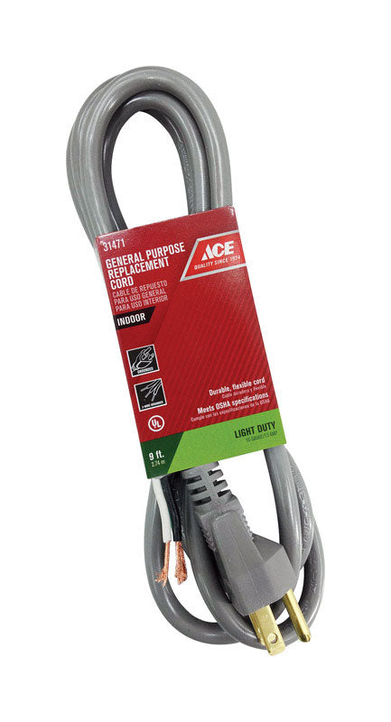 Ace 16/3 SJTW 125 V 9 ft. L Appliance Cord