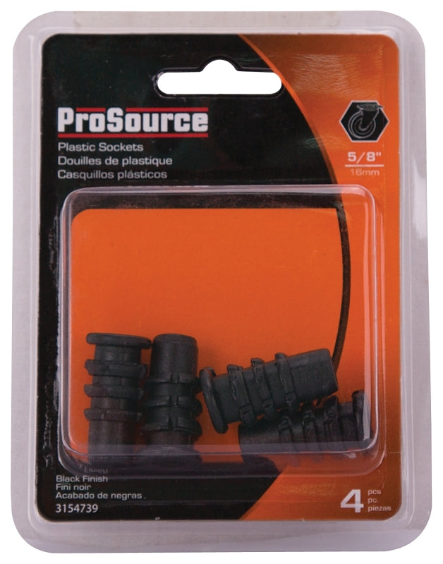 ProSource FE-S804-PS Furniture Socket, Plastic, Black, Pack of 10