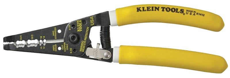 Klein Tools K1412 Cable Stripper, 14 to 12 AWG Wire, 7-3/4 in OAL, Curved Handle
