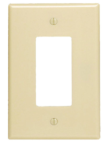 Leviton Ivory 1 gang Plastic Decorator Wall Plate 1 pk