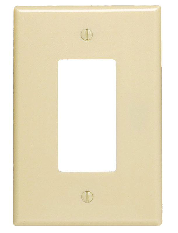 Leviton Ivory 1 gang Plastic Decorator Wall Plate 1 pk