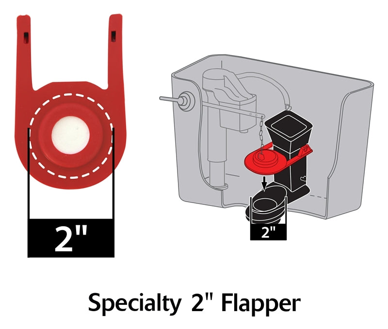 Korky 2010BP Float Toilet Flapper, Rubber, Red