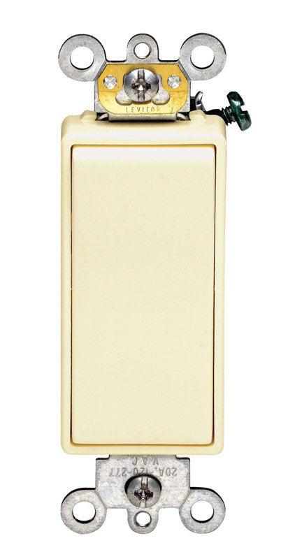 Leviton 20 amps Rocker Grounding Switch Ivory 1 pk