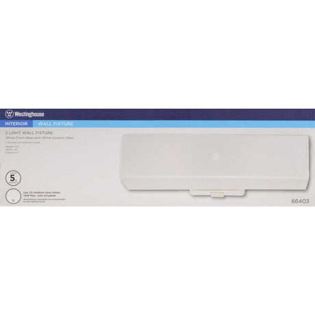 Westinghouse White 2 lights Incandescent Bathroom Channel Fixture Wall Mount