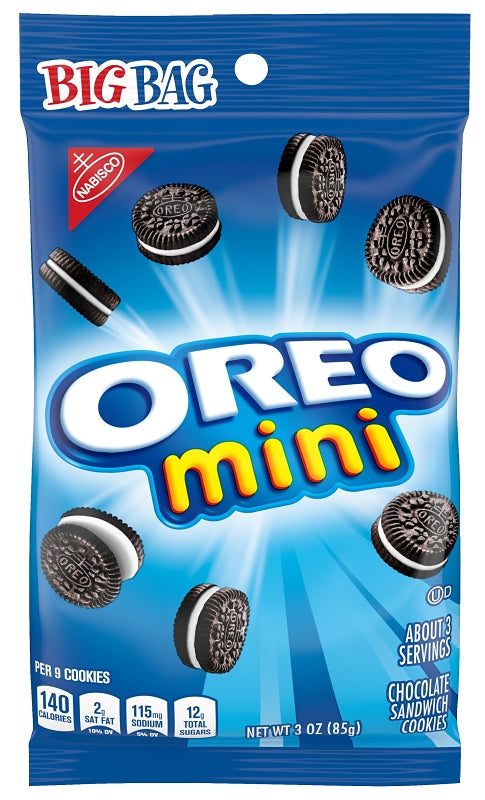 Nabisco 453037 Bite-Size Sandwich Cookies, Chocolate, 3 oz, Bag, Pack of 12