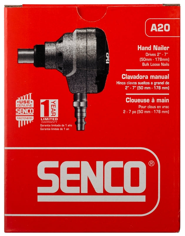 Senco PC0781 Hand Nailer, 4 in L x 3-1/4 in W x 5-1/2 in H Dimensions, 1 Magazine, 2 to 3-1/2 in L Fastener, 3 scfm Air
