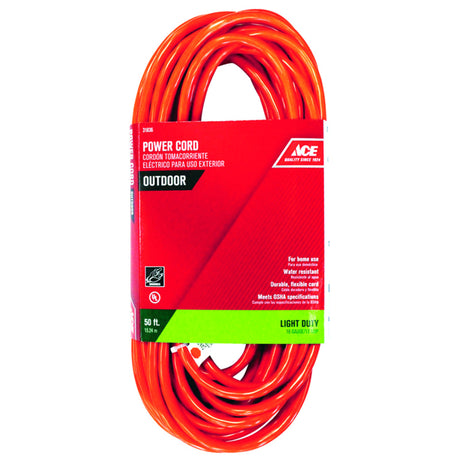 Ace Indoor or Outdoor 50 ft. L Orange Extension Cord 16/3 SJTW