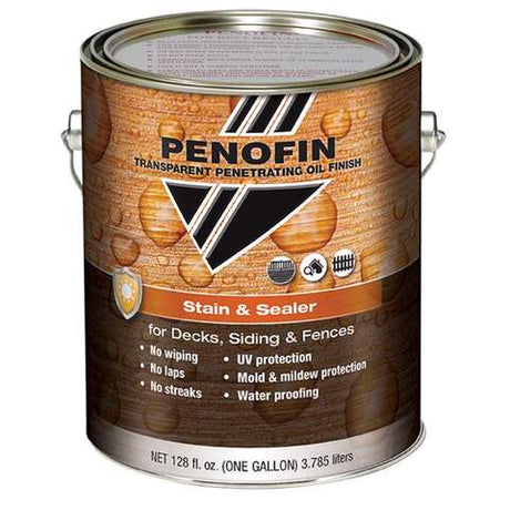 Penofin Transparent Matte Ebony Oil-Based Alkyd-Oil Stain and Sealer 1 gal, Pack of 4