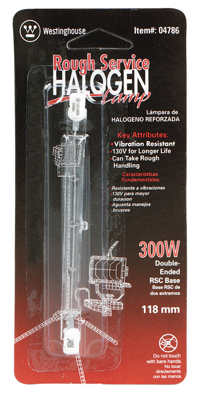 Westinghouse Rough Service 300 W T3 Utility Halogen Bulb 5,000 lm Bright White 1 pk, Pack of 6