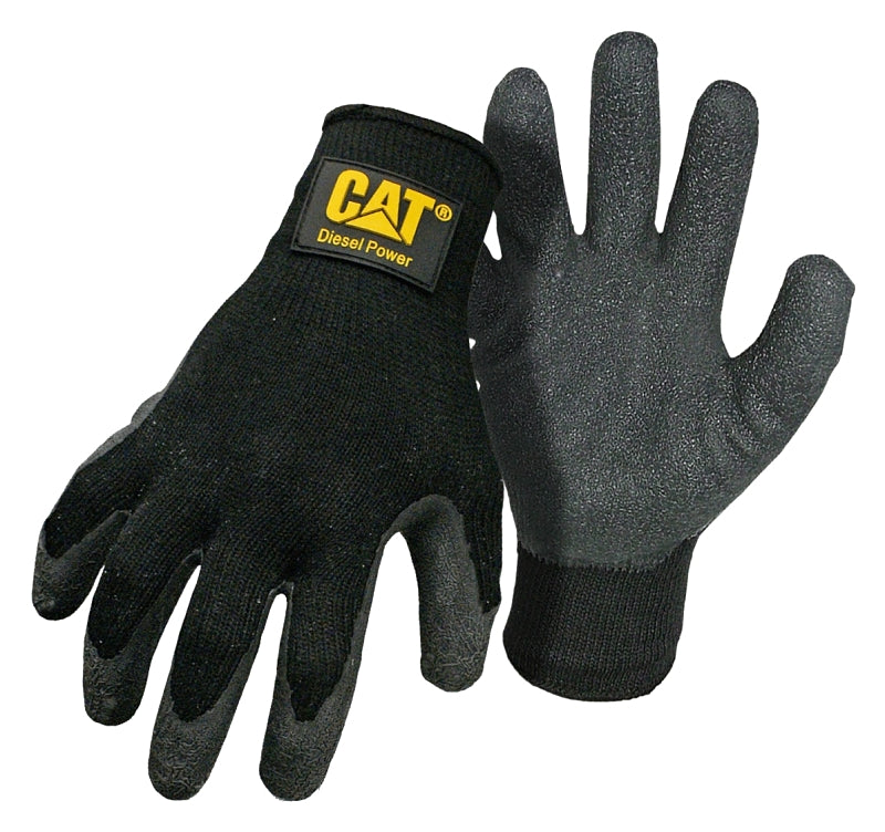 Cat CAT017400M String Gloves with Diesel Power Logo, Men's, M, Wing Thumb, Cotton/Poly, Black
