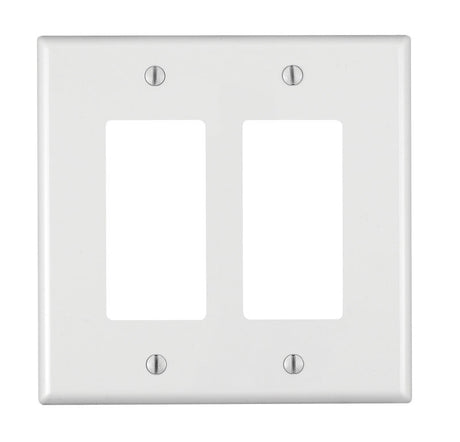 Leviton Decora White 2 gang Nylon Decorator Wall Plate 1 pk
