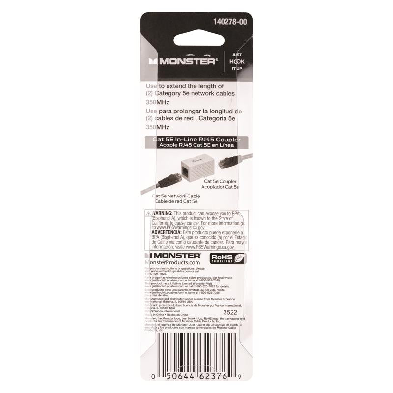 Monster Just Hook It Up 0 ft. L Category 5E In-Line Coupler