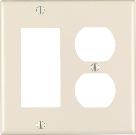 Leviton Almond 2 gang Thermoset Plastic Decorator/Duplex Wall Plate 1 pk