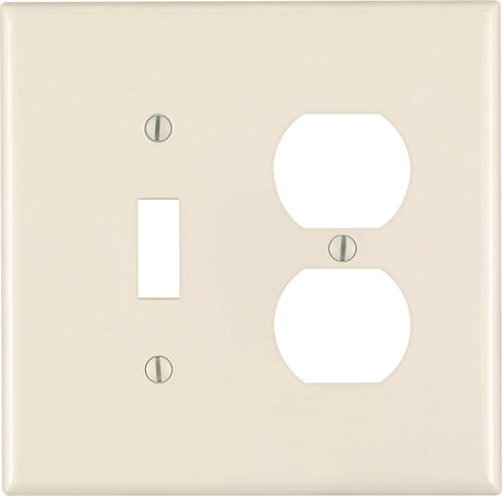 Leviton Almond 2 gang Nylon Duplex/Toggle Wall Plate 1 pk
