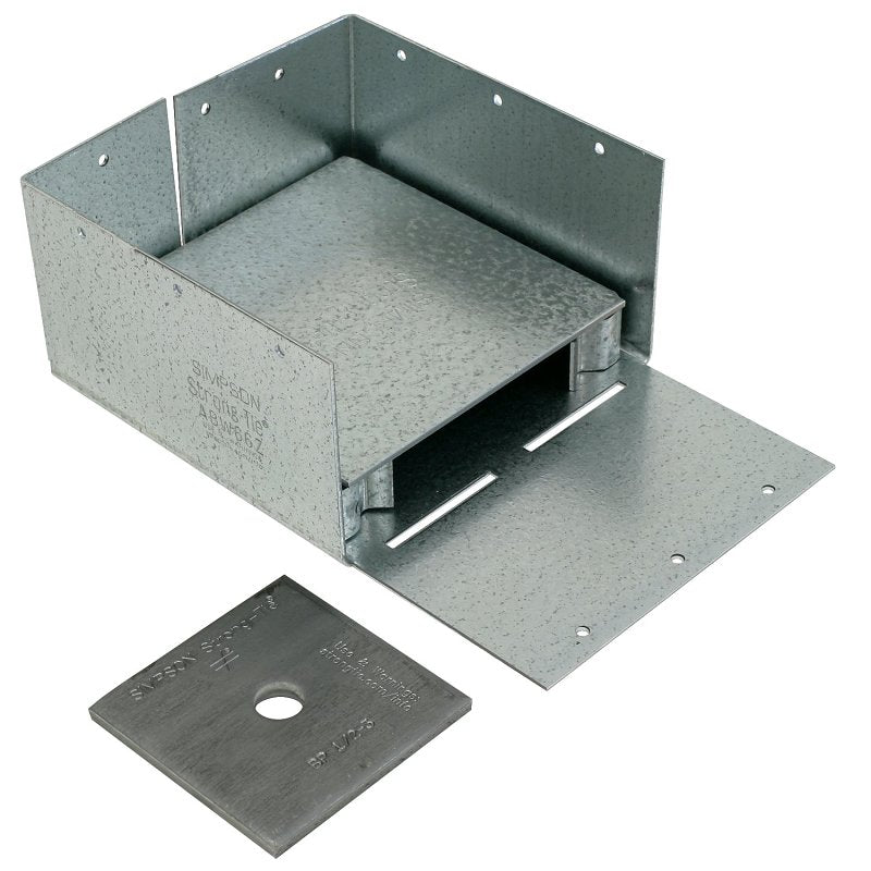 Simpson Strong-Tie ABW Series ABW66Z Post Base, 1190 lb Uplift, 12,935 lb Down DF/SP, 6 x 6 in Post, Steel, ZMAX, 1/PK