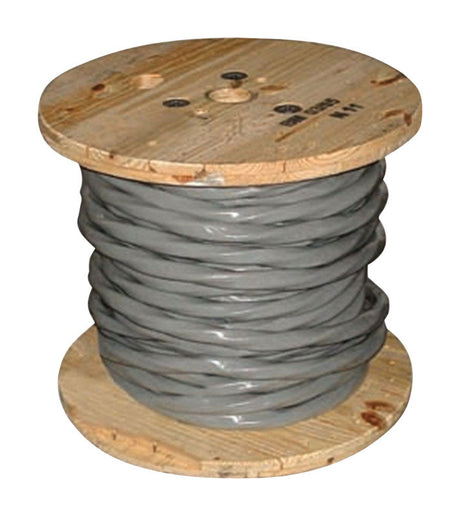 Southwire 4/ 4/0 4/0X100 Service Entrance Cable, 3 -Conductor, Aluminum Conductor, PVC Insulation, Gray Sheath